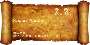 Kapás Nándor névjegykártya