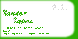 nandor kapas business card